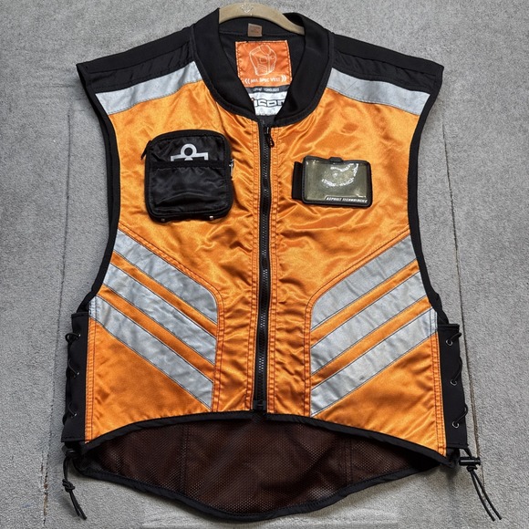Icon Mil Spec Motorcycle Vest Hi Vis Orange Reflective Riding Safety Gear XL - Picture 1 of 10